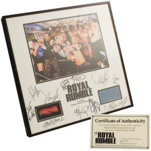 World Wrestling Entertainment 2008 Royal Rumble autograph plaque. (WWE photo) 